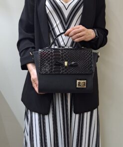Bolsa Mão Cavalinho Cherry Blossom Preto