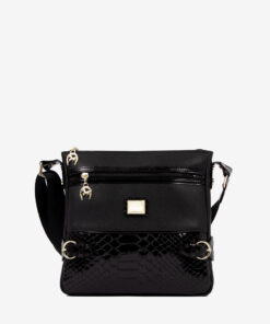 Bolsa Tiracolo Cavalinho Cherry Blossom Preto