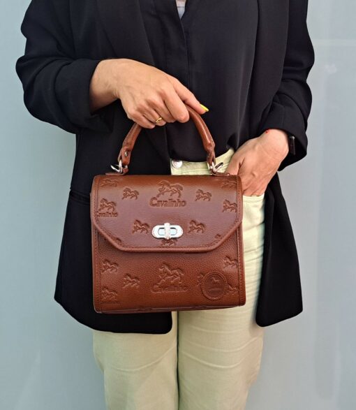 Bolsa Mão Cavalinho Cavalo Lusitano Camel