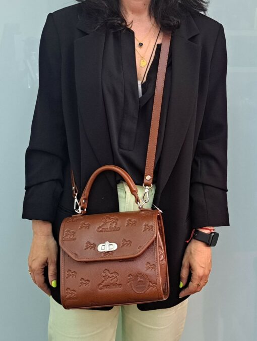 Bolsa Mão Cavalinho Cavalo Lusitano Camel