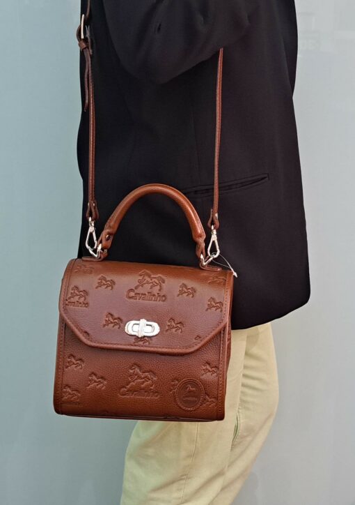 Bolsa Mão Cavalinho Cavalo Lusitano Camel