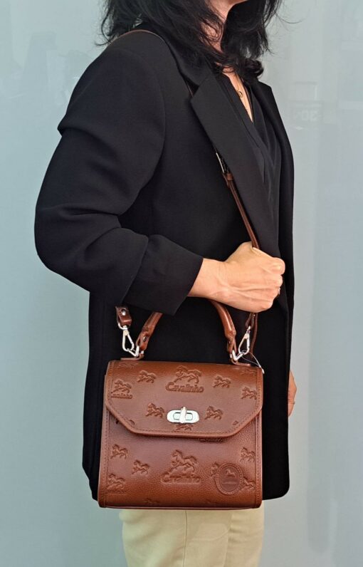 Bolsa Mão Cavalinho Cavalo Lusitano Camel