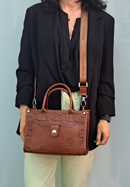 Bolsa Mão Cavalinho Cavalo Lusitano Camel