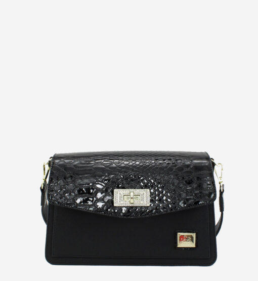 Bolsa Tiracolo Cavalinho Cherry Blossom Preto