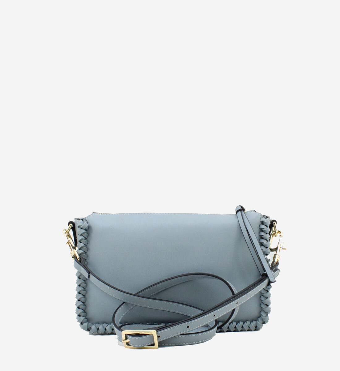 Mala Tiracolo Custo Barcelona Mala tiracolo Custo Barcelona em azul-claro com rebordo entrançado e monograma em tom sobre tom. Compacta e cheia de estilo. Compre online com envio rápido!