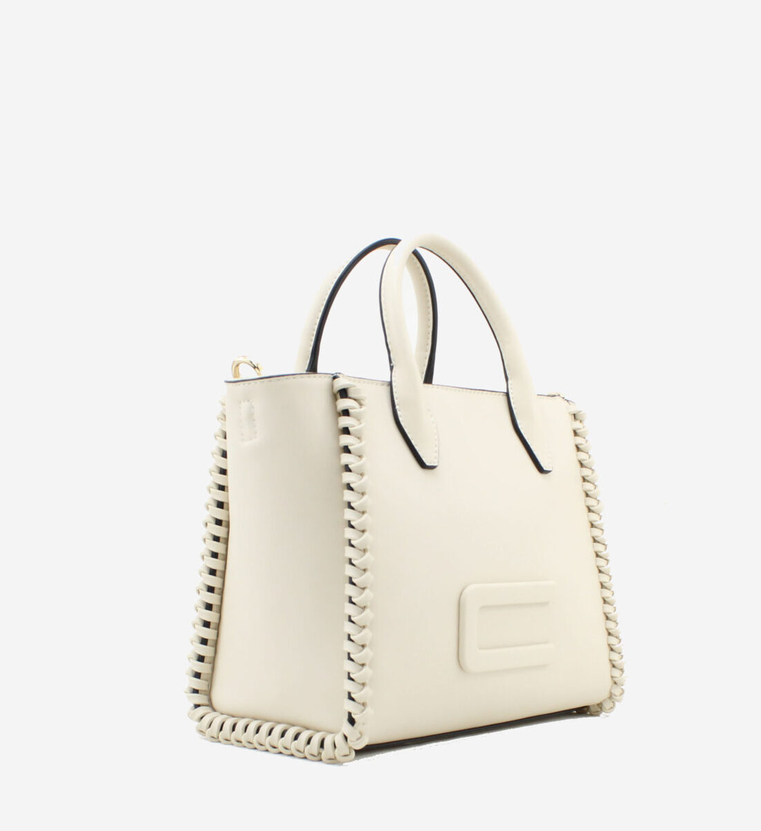 Mala Mão Custo Barcelona Mala de mão Custo Barcelona em bege-claro com detalhes entrançados nas laterais e monograma em relevo. Um clássico versátil para o seu dia a dia. Compre online com envio rápido!