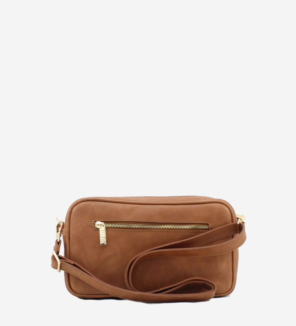 Mala Tiracolo Rufel Esta mala compacta e leve é ideal para levar os seus essenciais do dia à noite com total conforto e estilo. Fecho seguro e tiracolo confortável com detalhes únicos.
