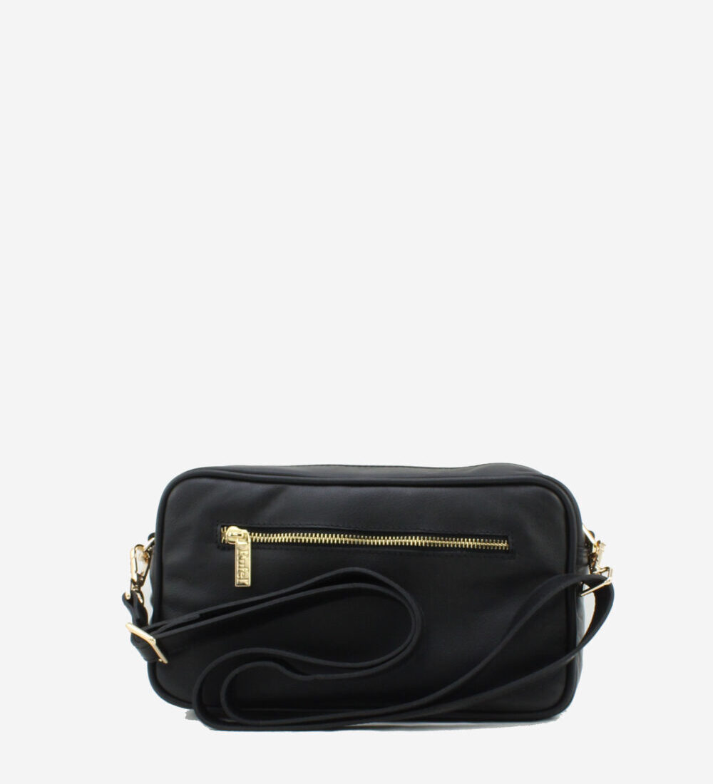 Mala Tiracolo Rufel Esta mala compacta e leve é ideal para levar os seus essenciais do dia à noite com total conforto e estilo. Fecho seguro e tiracolo confortável com detalhes únicos.