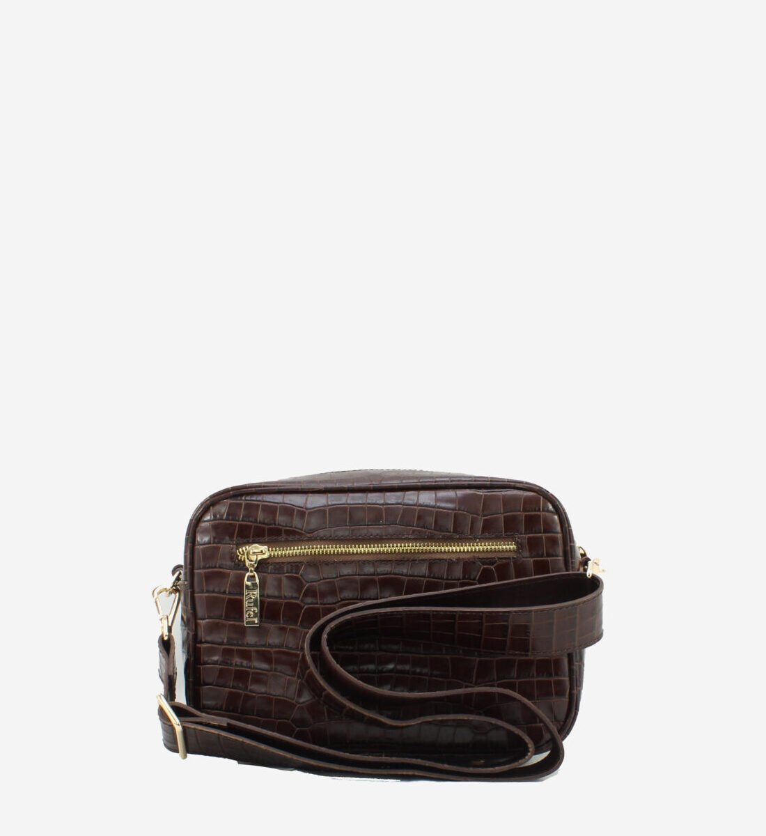 Mala Tiracolo Rufel Mala de tiracolo Rufel em textura croco com bolso exterior frontal de acesso rápido. Ideal para manter o telemóvel e chaves sempre à mão com total facilidade. Alça de tiracolo confortável que garante praticidade, segurança e mãos livres para a sua rotina.